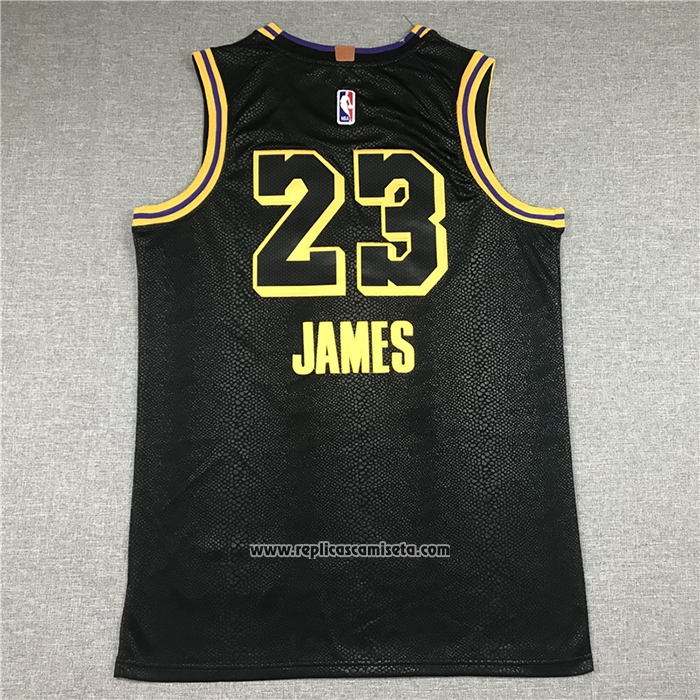 Camiseta Los Angeles Lakers Lebron James #23 Ciudad 2020-21 Negro